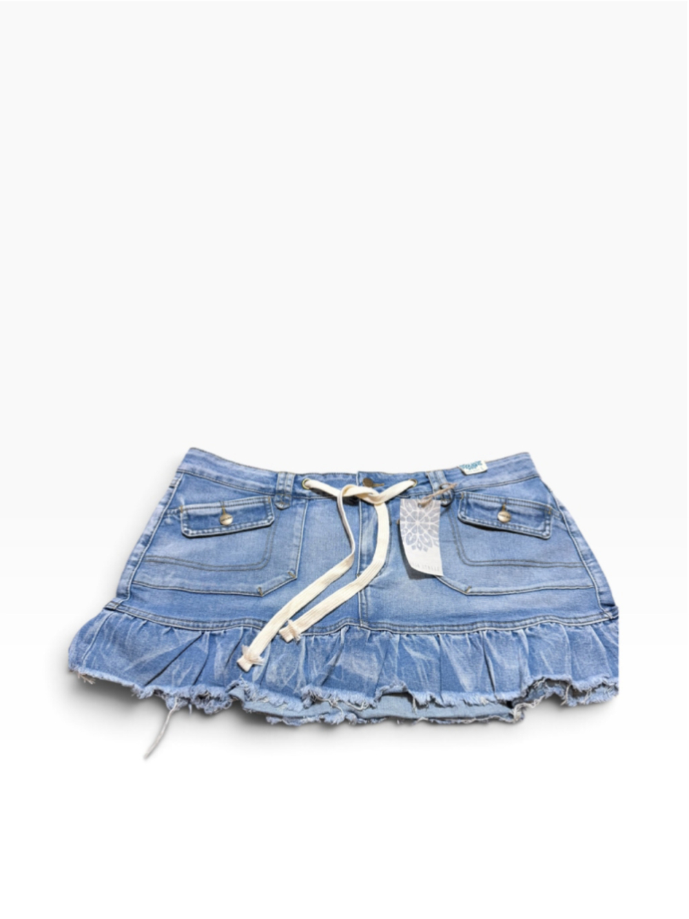Women's Dakota Blue Denim Mini Skirt Size L Blue White